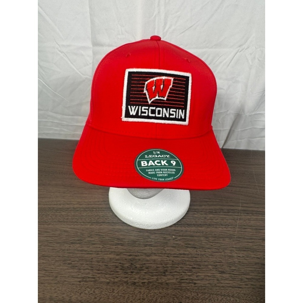 Wisconsin Badgers Red‎ Hat Legacy Back 9 Adjustable Baseball Cap S/M